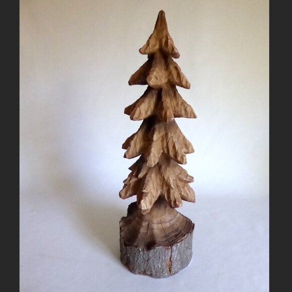 NEW 18” RESIN RUSTIC REALISTIC FAUX CARVED WOOD LOG TREE SCULPTURE CABIN DECOR - Picture 3 of 7